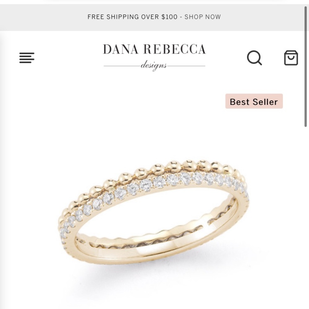 Dana Rebecca Poppy Rae Diamond Pebble Ring Size 7